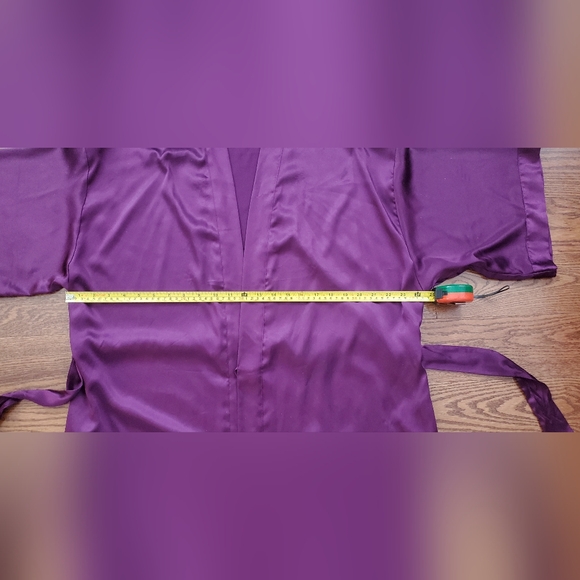 Victoria Secret Iconic Satin Robe Kimono Burgundy - Picture 11 of 12